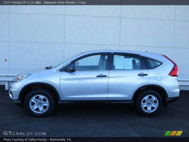 Alabaster Silver Metallic / Gray 2015 Honda CR-V LX AWD