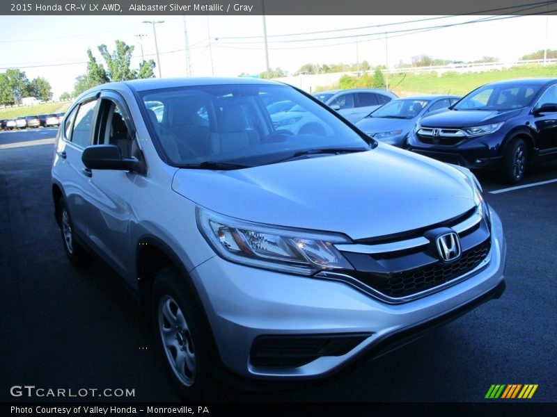 Alabaster Silver Metallic / Gray 2015 Honda CR-V LX AWD