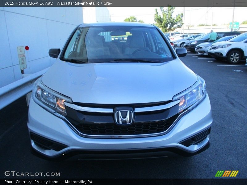 Alabaster Silver Metallic / Gray 2015 Honda CR-V LX AWD