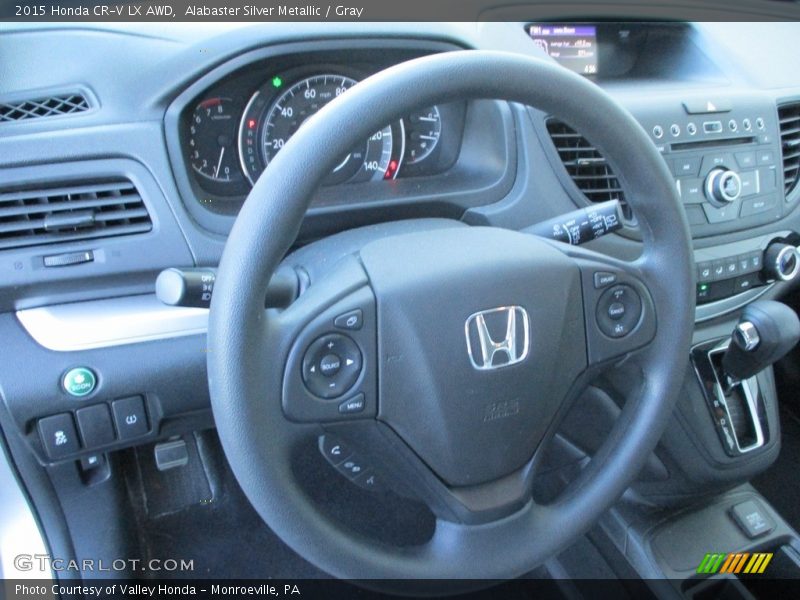 Alabaster Silver Metallic / Gray 2015 Honda CR-V LX AWD