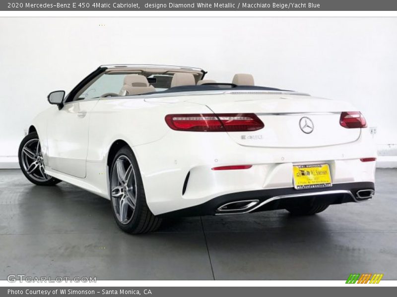 designo Diamond White Metallic / Macchiato Beige/Yacht Blue 2020 Mercedes-Benz E 450 4Matic Cabriolet