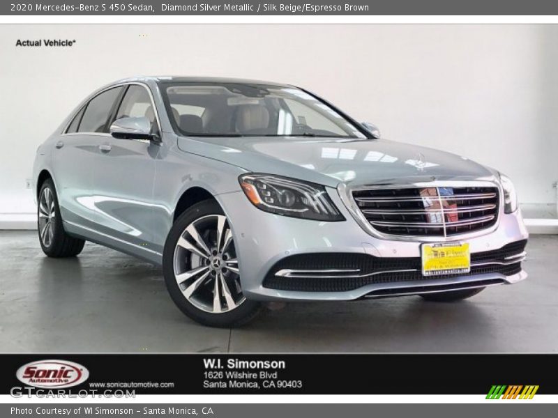 Diamond Silver Metallic / Silk Beige/Espresso Brown 2020 Mercedes-Benz S 450 Sedan