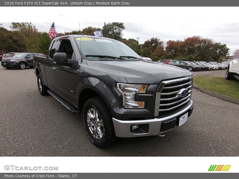 Lithium Gray / Medium Earth Gray 2016 Ford F150 XLT SuperCab 4x4