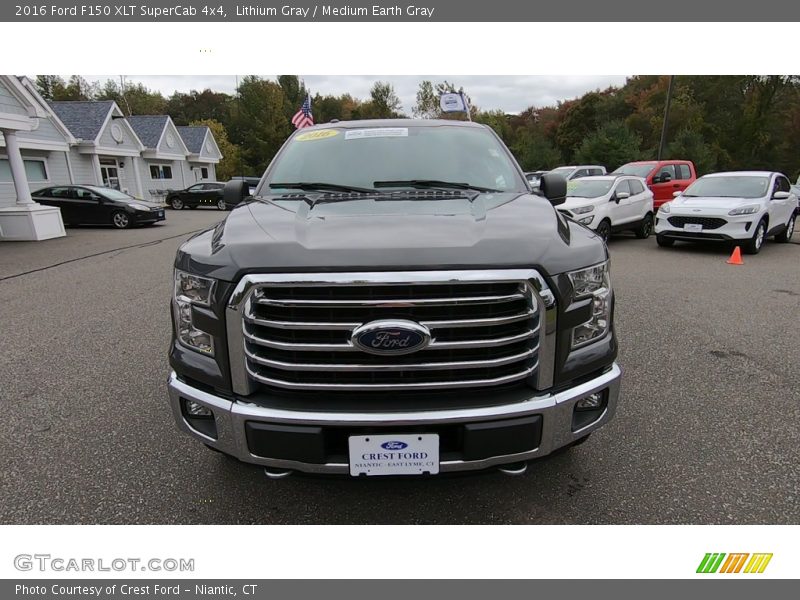 Lithium Gray / Medium Earth Gray 2016 Ford F150 XLT SuperCab 4x4