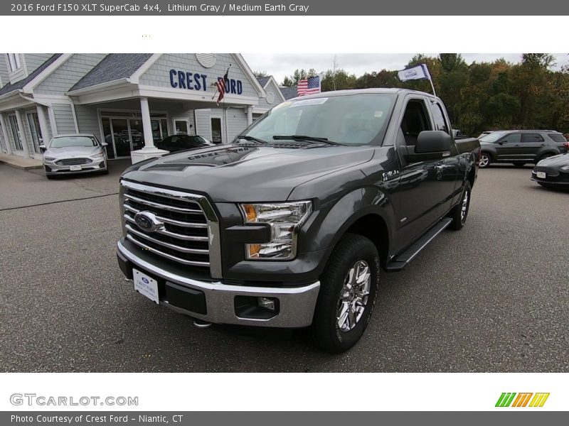 Lithium Gray / Medium Earth Gray 2016 Ford F150 XLT SuperCab 4x4