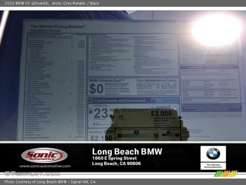 Arctic Grey Metallic / Black 2020 BMW X5 sDrive40i