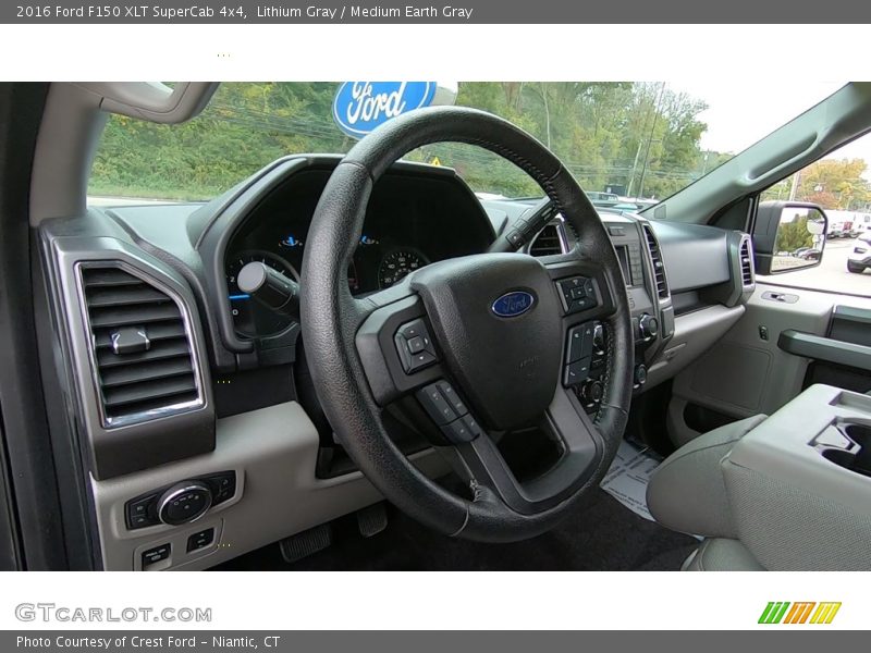 Lithium Gray / Medium Earth Gray 2016 Ford F150 XLT SuperCab 4x4