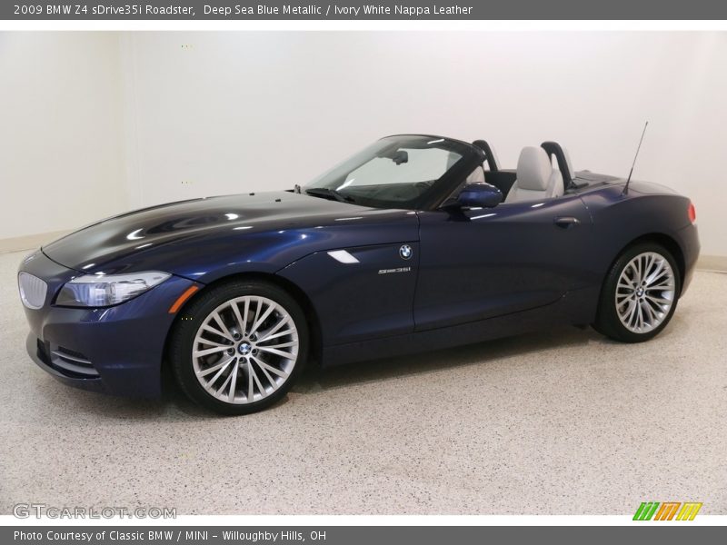 Deep Sea Blue Metallic / Ivory White Nappa Leather 2009 BMW Z4 sDrive35i Roadster