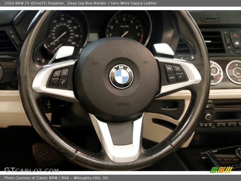 Deep Sea Blue Metallic / Ivory White Nappa Leather 2009 BMW Z4 sDrive35i Roadster