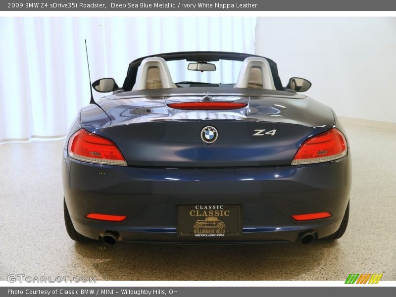 Deep Sea Blue Metallic / Ivory White Nappa Leather 2009 BMW Z4 sDrive35i Roadster