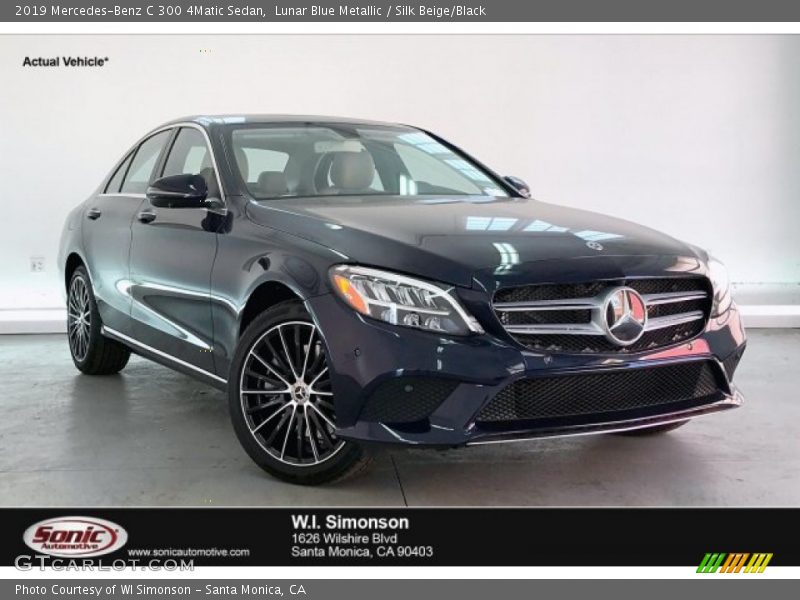 Lunar Blue Metallic / Silk Beige/Black 2019 Mercedes-Benz C 300 4Matic Sedan