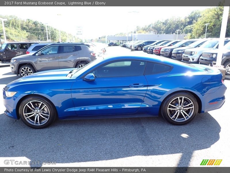 Lightning Blue / Ebony 2017 Ford Mustang Ecoboost Coupe