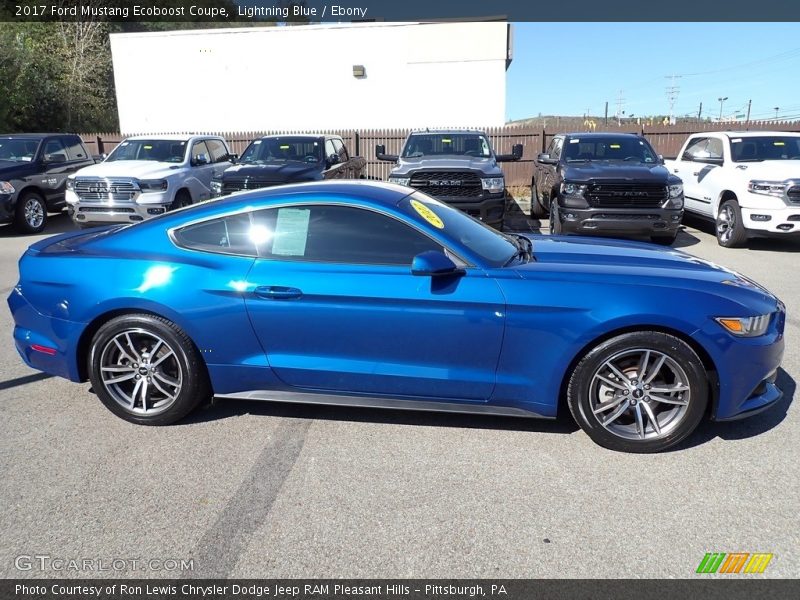 Lightning Blue / Ebony 2017 Ford Mustang Ecoboost Coupe