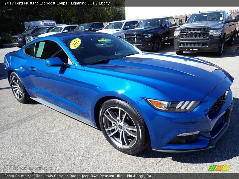 Lightning Blue / Ebony 2017 Ford Mustang Ecoboost Coupe