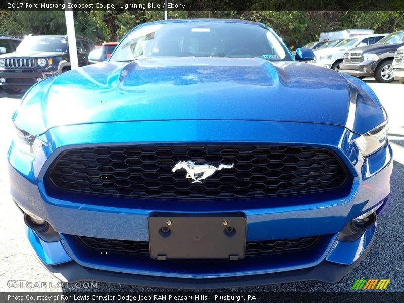 Lightning Blue / Ebony 2017 Ford Mustang Ecoboost Coupe