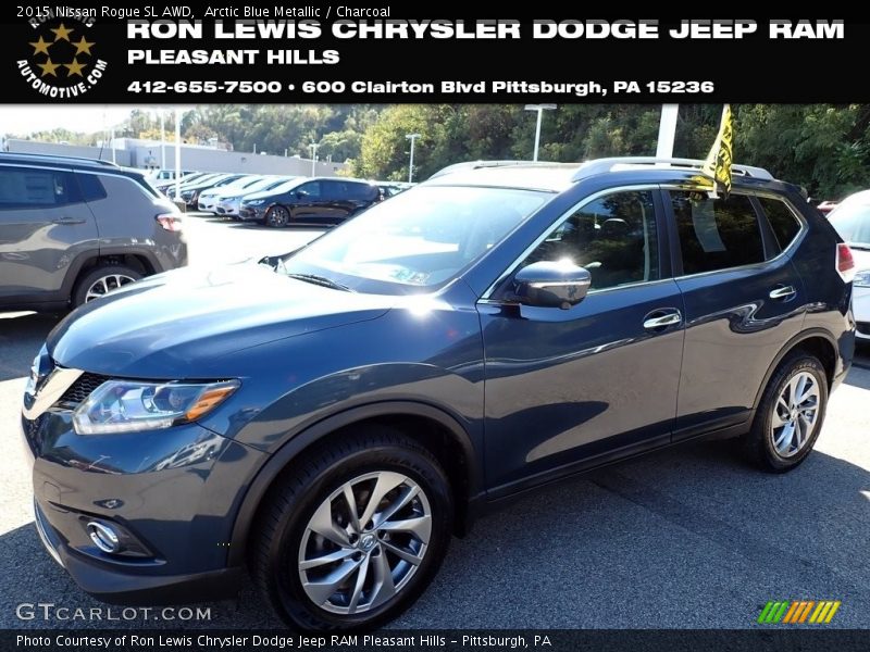 Arctic Blue Metallic / Charcoal 2015 Nissan Rogue SL AWD
