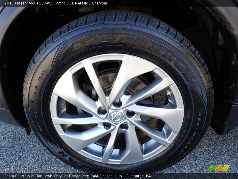 Arctic Blue Metallic / Charcoal 2015 Nissan Rogue SL AWD