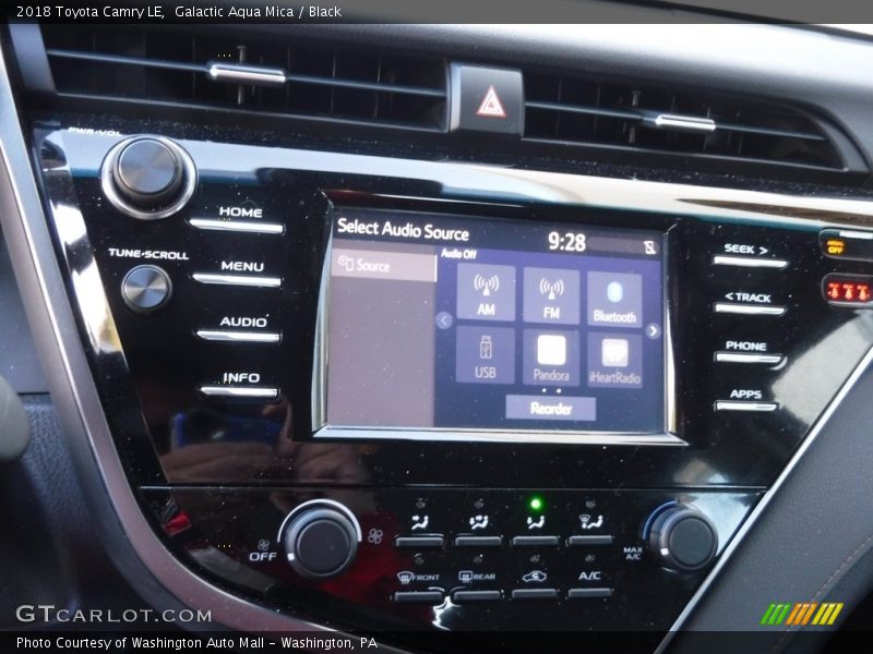 Galactic Aqua Mica / Black 2018 Toyota Camry LE