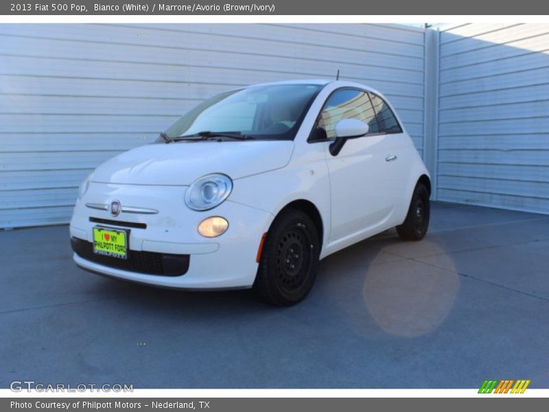 Bianco (White) / Marrone/Avorio (Brown/Ivory) 2013 Fiat 500 Pop