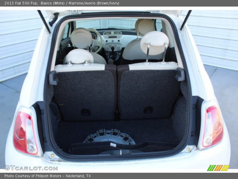 Bianco (White) / Marrone/Avorio (Brown/Ivory) 2013 Fiat 500 Pop