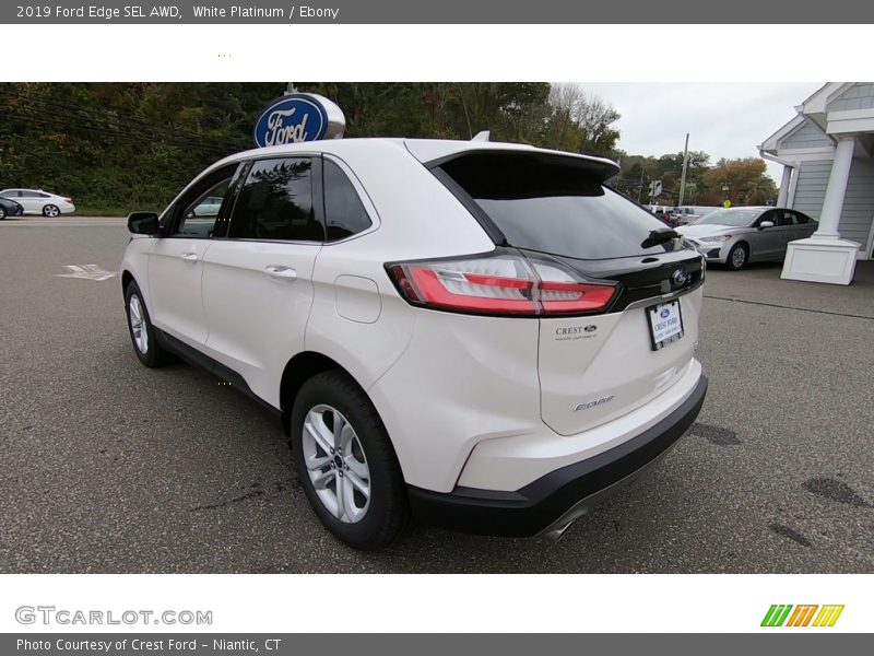 White Platinum / Ebony 2019 Ford Edge SEL AWD