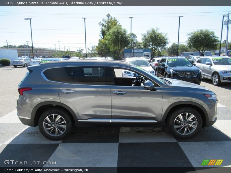 Machine Gray / Espresso/Gray 2019 Hyundai Santa Fe Ultimate AWD