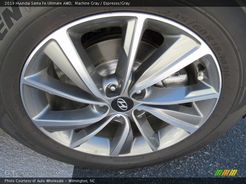 Machine Gray / Espresso/Gray 2019 Hyundai Santa Fe Ultimate AWD