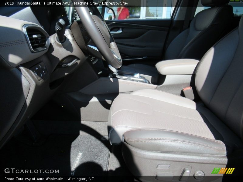 Machine Gray / Espresso/Gray 2019 Hyundai Santa Fe Ultimate AWD