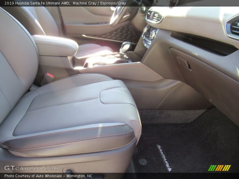 Machine Gray / Espresso/Gray 2019 Hyundai Santa Fe Ultimate AWD
