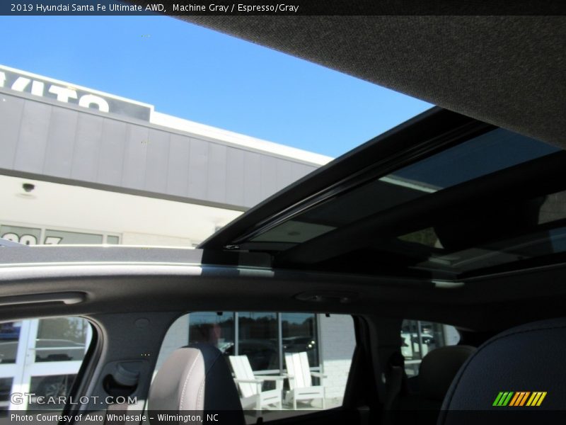 Machine Gray / Espresso/Gray 2019 Hyundai Santa Fe Ultimate AWD