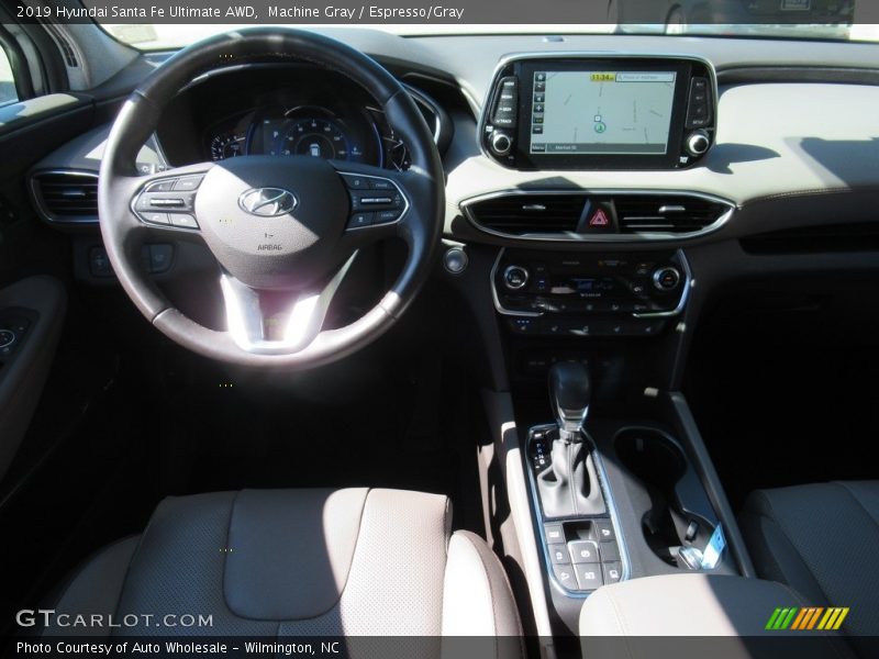 Machine Gray / Espresso/Gray 2019 Hyundai Santa Fe Ultimate AWD