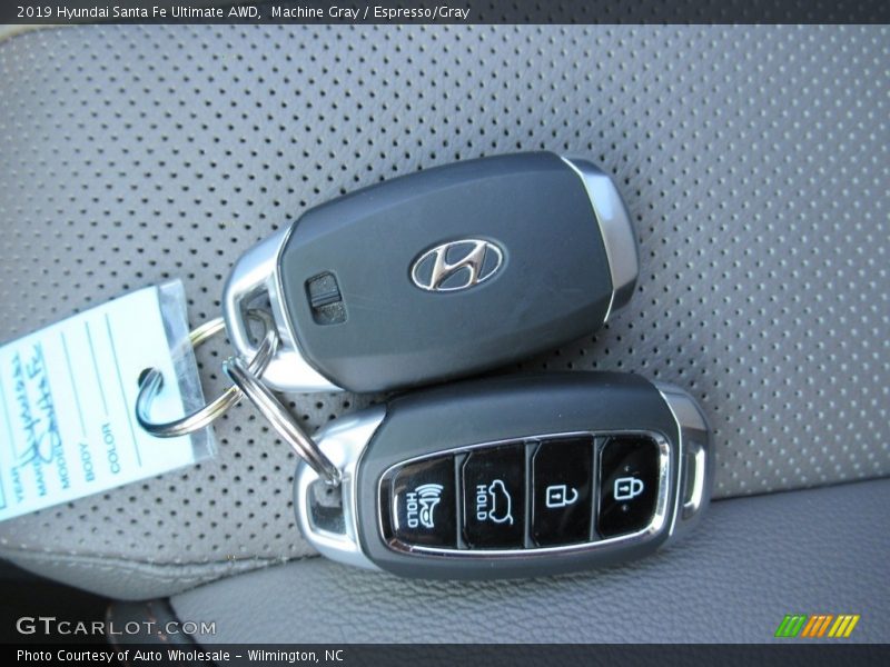Machine Gray / Espresso/Gray 2019 Hyundai Santa Fe Ultimate AWD
