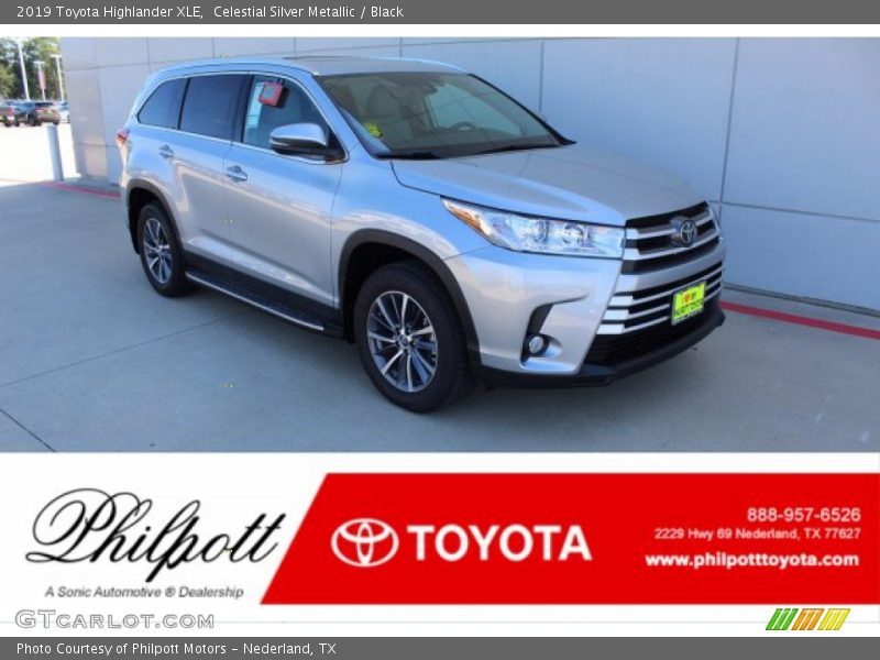 Celestial Silver Metallic / Black 2019 Toyota Highlander XLE