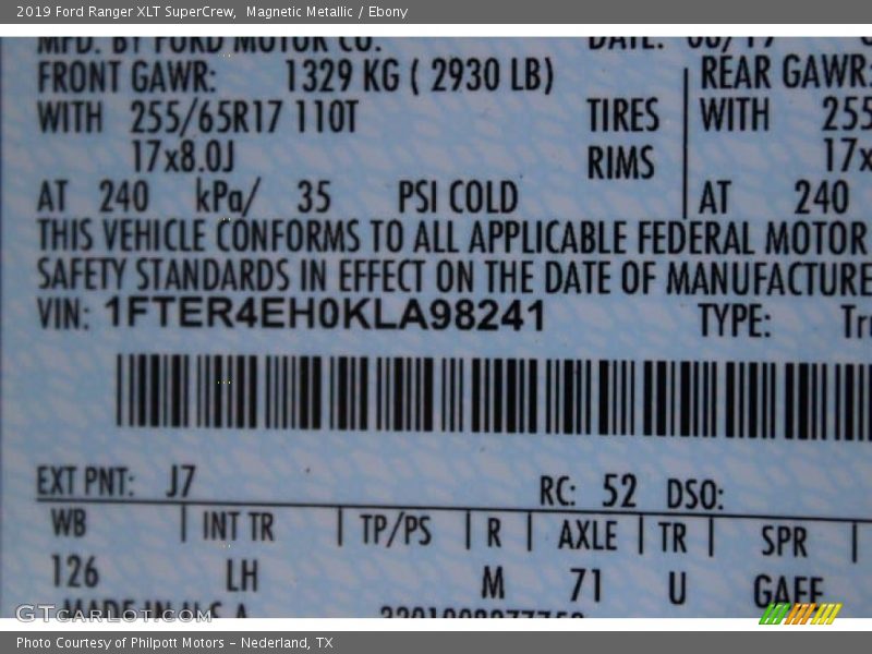Magnetic Metallic / Ebony 2019 Ford Ranger XLT SuperCrew