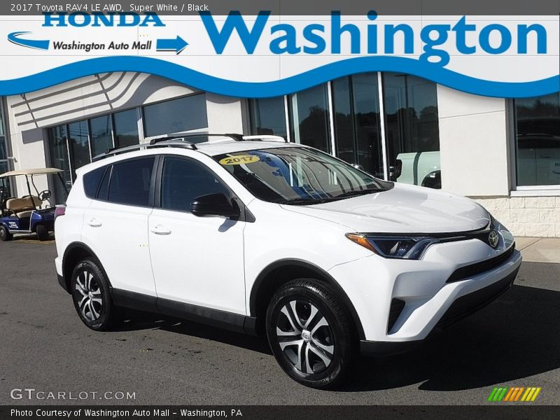 Super White / Black 2017 Toyota RAV4 LE AWD