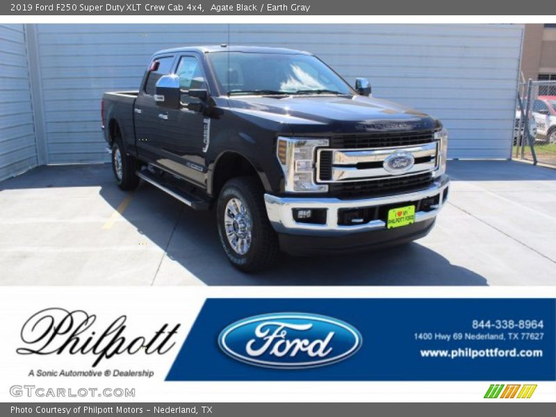 Agate Black / Earth Gray 2019 Ford F250 Super Duty XLT Crew Cab 4x4