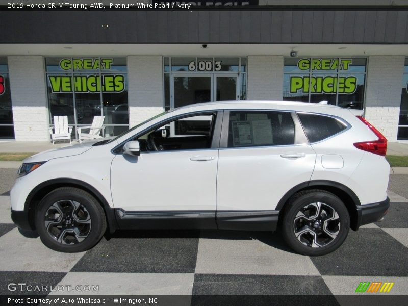 Platinum White Pearl / Ivory 2019 Honda CR-V Touring AWD