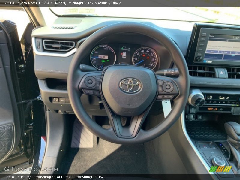 Midnight Black Metallic / Black 2019 Toyota RAV4 LE AWD Hybrid