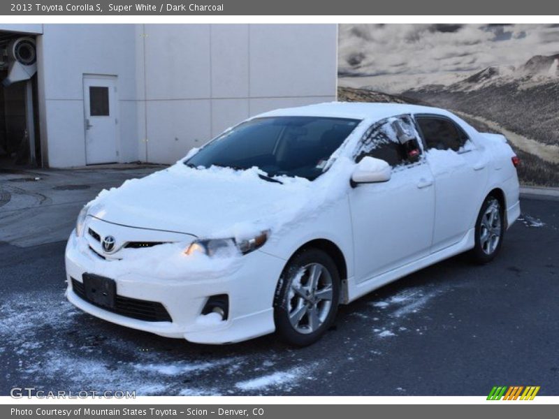 Super White / Dark Charcoal 2013 Toyota Corolla S