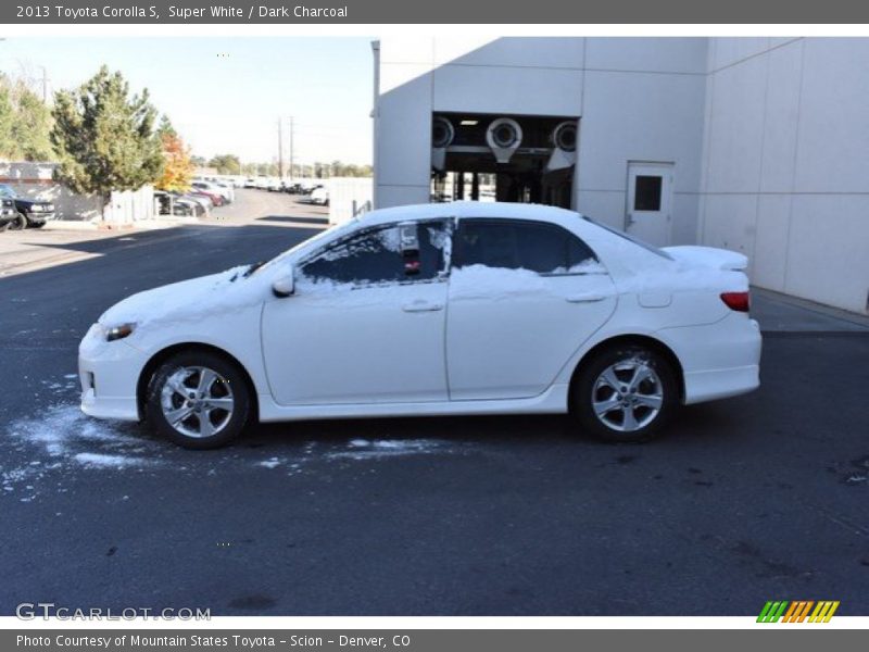 Super White / Dark Charcoal 2013 Toyota Corolla S