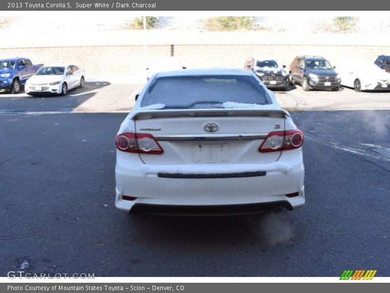 Super White / Dark Charcoal 2013 Toyota Corolla S