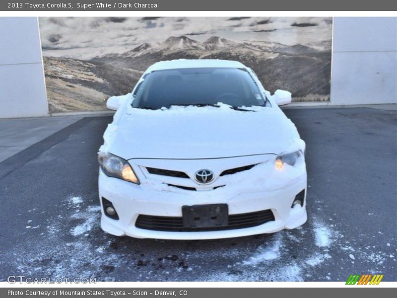 Super White / Dark Charcoal 2013 Toyota Corolla S