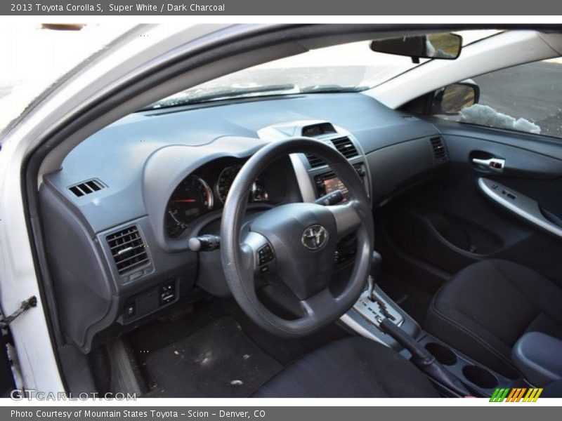 Super White / Dark Charcoal 2013 Toyota Corolla S