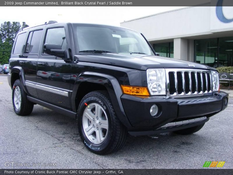 Brilliant Black Crystal Pearl / Saddle Brown 2009 Jeep Commander Limited