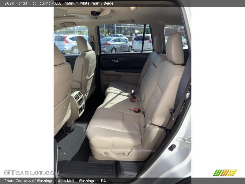 Platinum White Pearl / Beige 2020 Honda Pilot Touring AWD