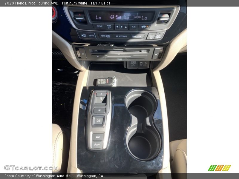 Platinum White Pearl / Beige 2020 Honda Pilot Touring AWD