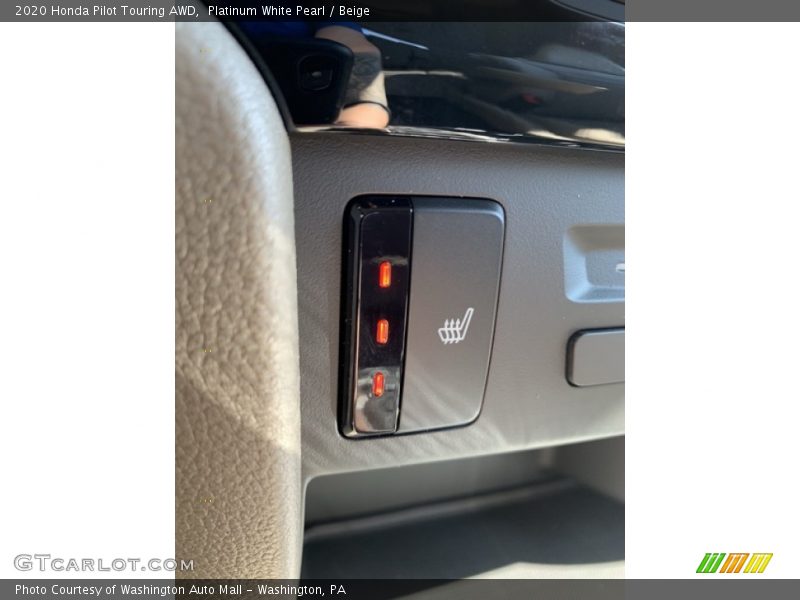Platinum White Pearl / Beige 2020 Honda Pilot Touring AWD