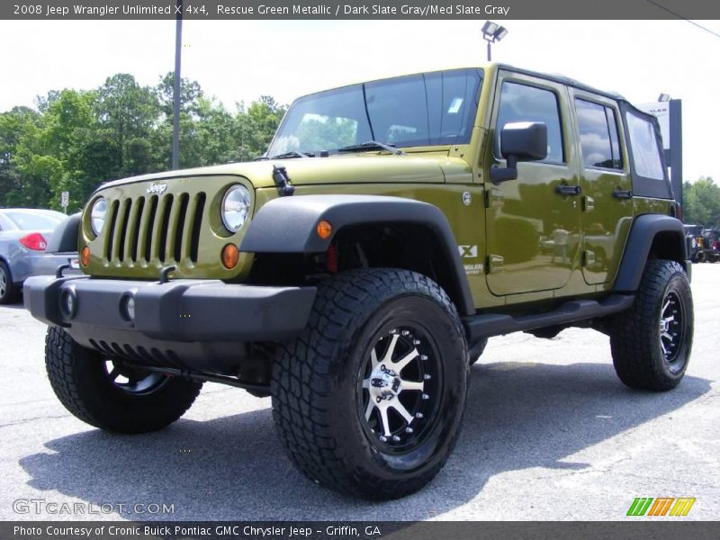 Rescue Green Metallic / Dark Slate Gray/Med Slate Gray 2008 Jeep Wrangler Unlimited X 4x4