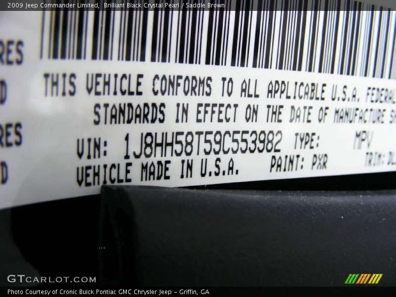 Brilliant Black Crystal Pearl / Saddle Brown 2009 Jeep Commander Limited