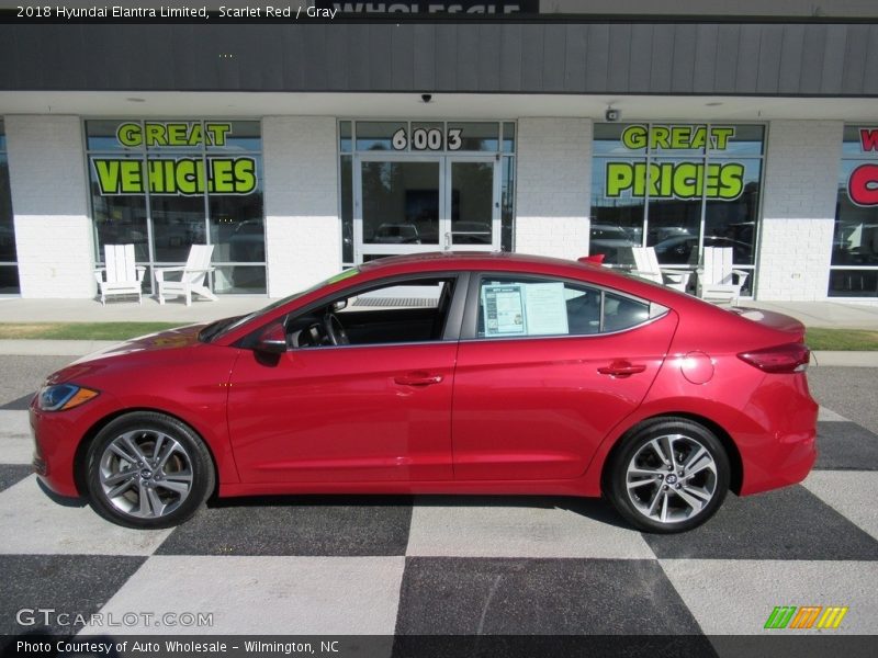 Scarlet Red / Gray 2018 Hyundai Elantra Limited